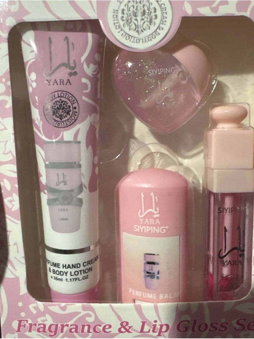 Yara Pink Fragrance & Lip Gloss Set - Pink
